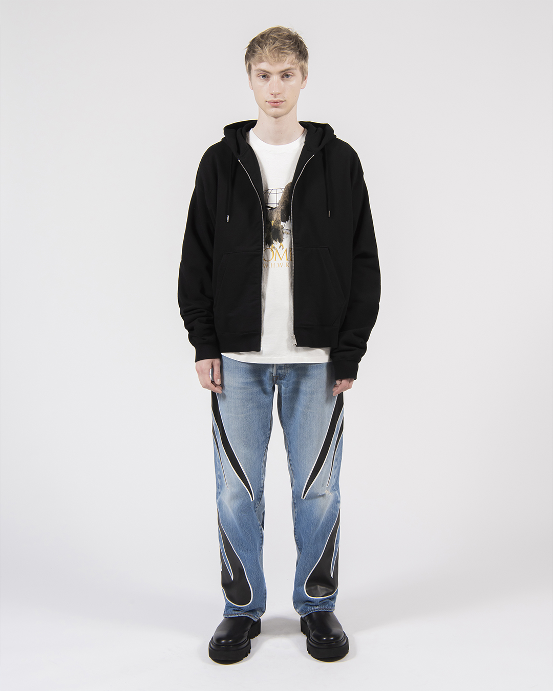 SOLID ZIP HOODIE 詳細画像 Black 2