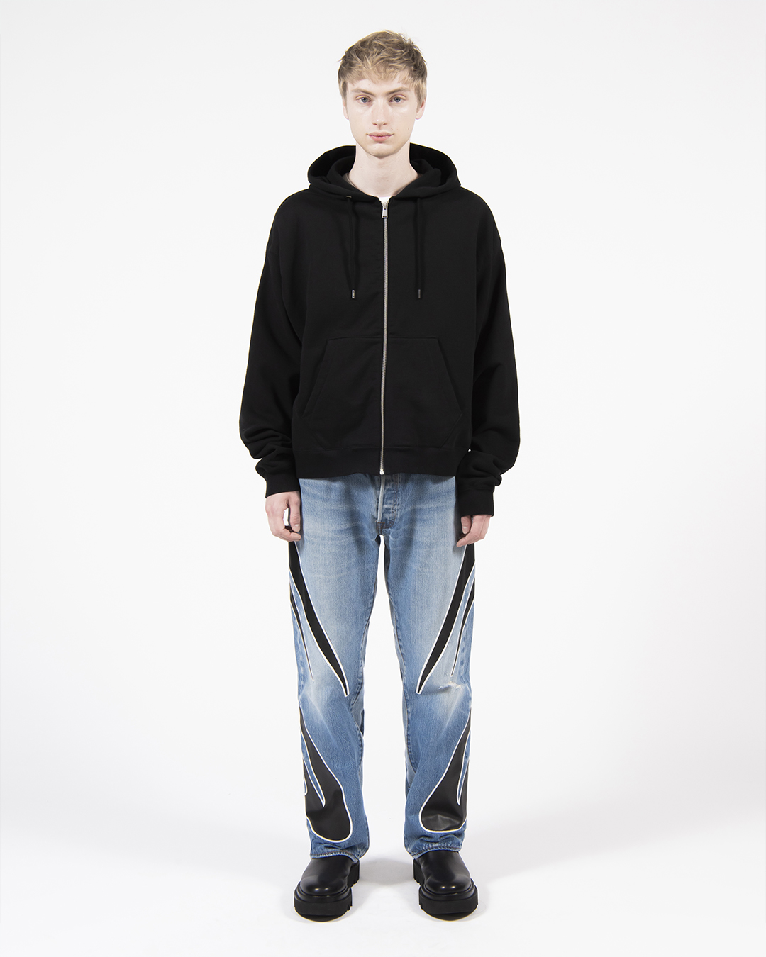 SOLID ZIP HOODIE 詳細画像 Black 3