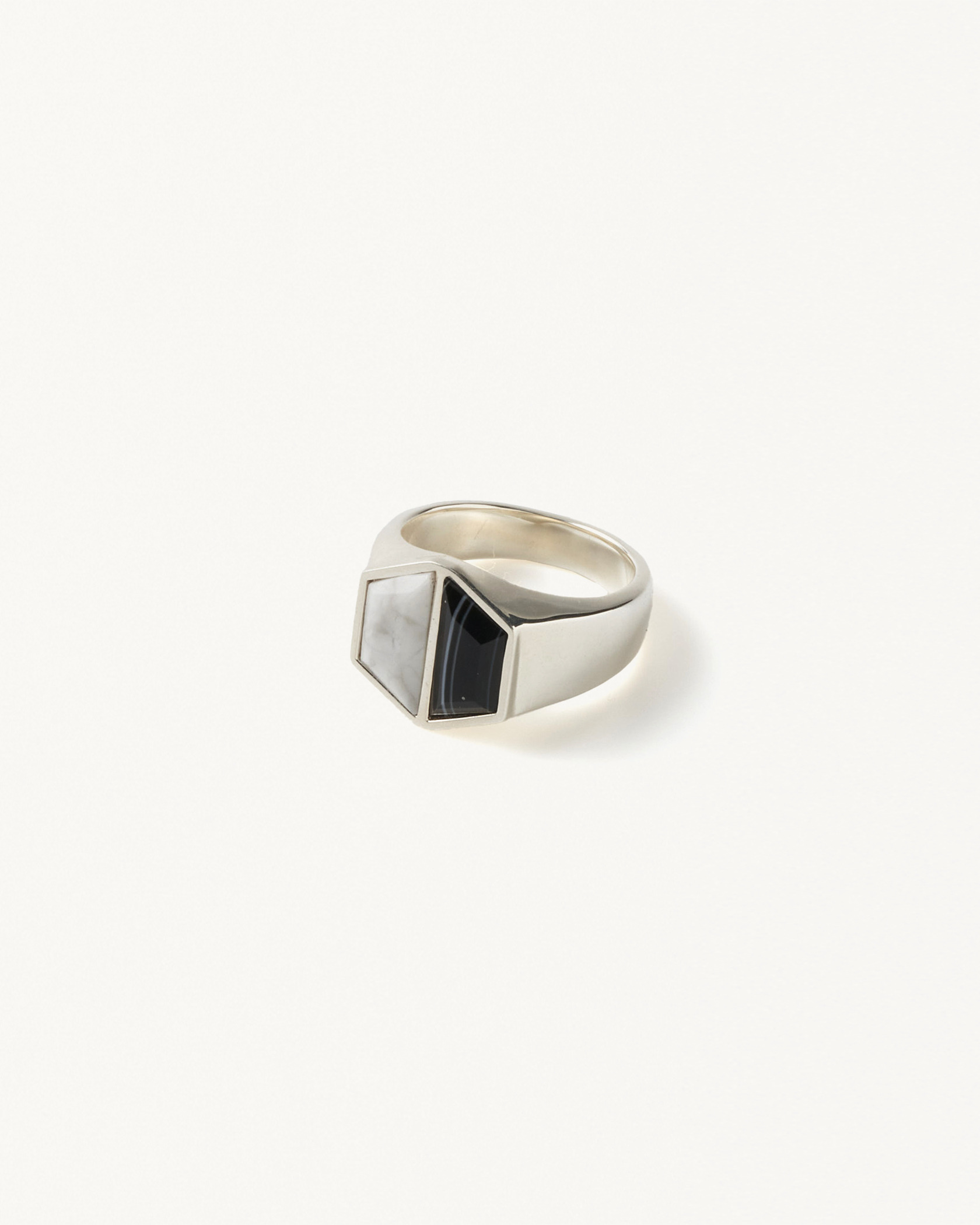 W TM RING ONYX  HOWLITE 詳細画像 Silver 4