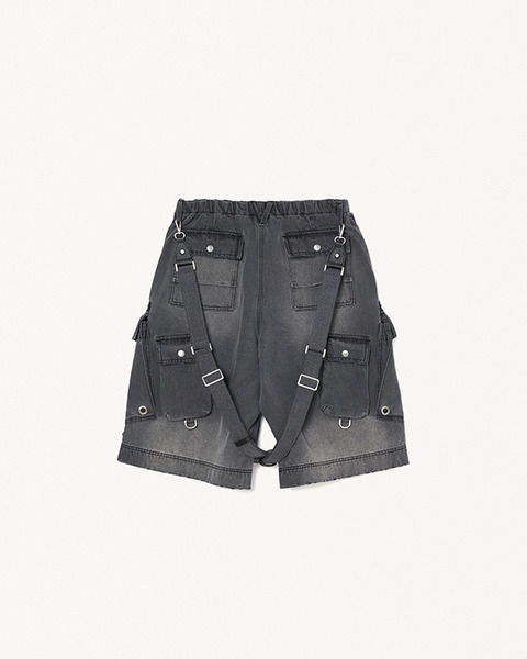 DENIM CROP CARGO