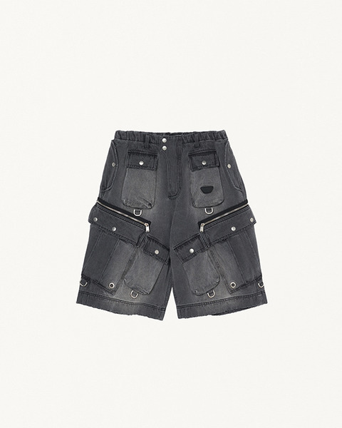 DENIM CROP CARGO