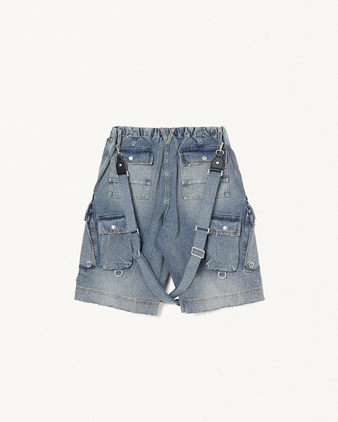 DENIM CROP CARGO
