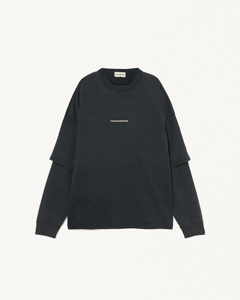 TAPE LOGO LAYERED TEE 詳細画像 D.Grey 2
