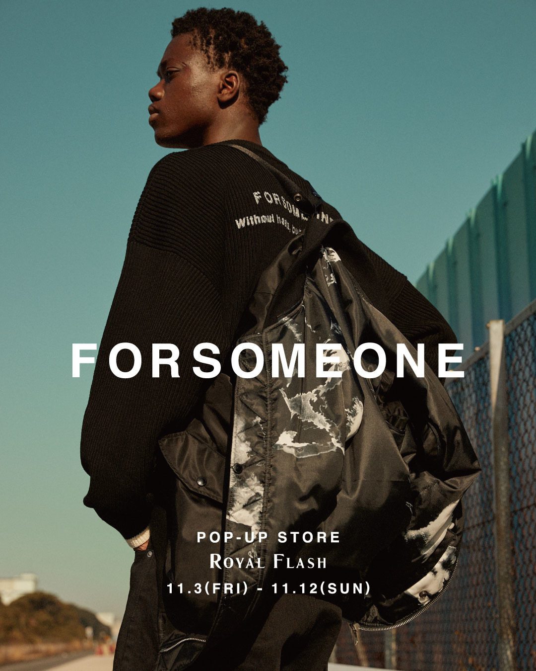 大阪の梅田ROYAL FLASHにて 11/3(金)-11/12(日)の期間、FORSOMEONE 23FW -FADE- COLLECTIONのPOP-UPを開催。